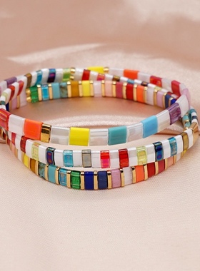 2025欧美风尚时尚手饰手链ins波西米亚小众设计日本御幸珠串手串