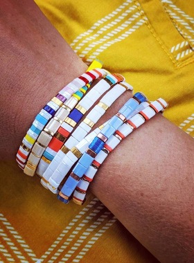 ins波西米亚风小众tila珠百搭叠戴手链清新简约轻奢闺蜜情侣手串