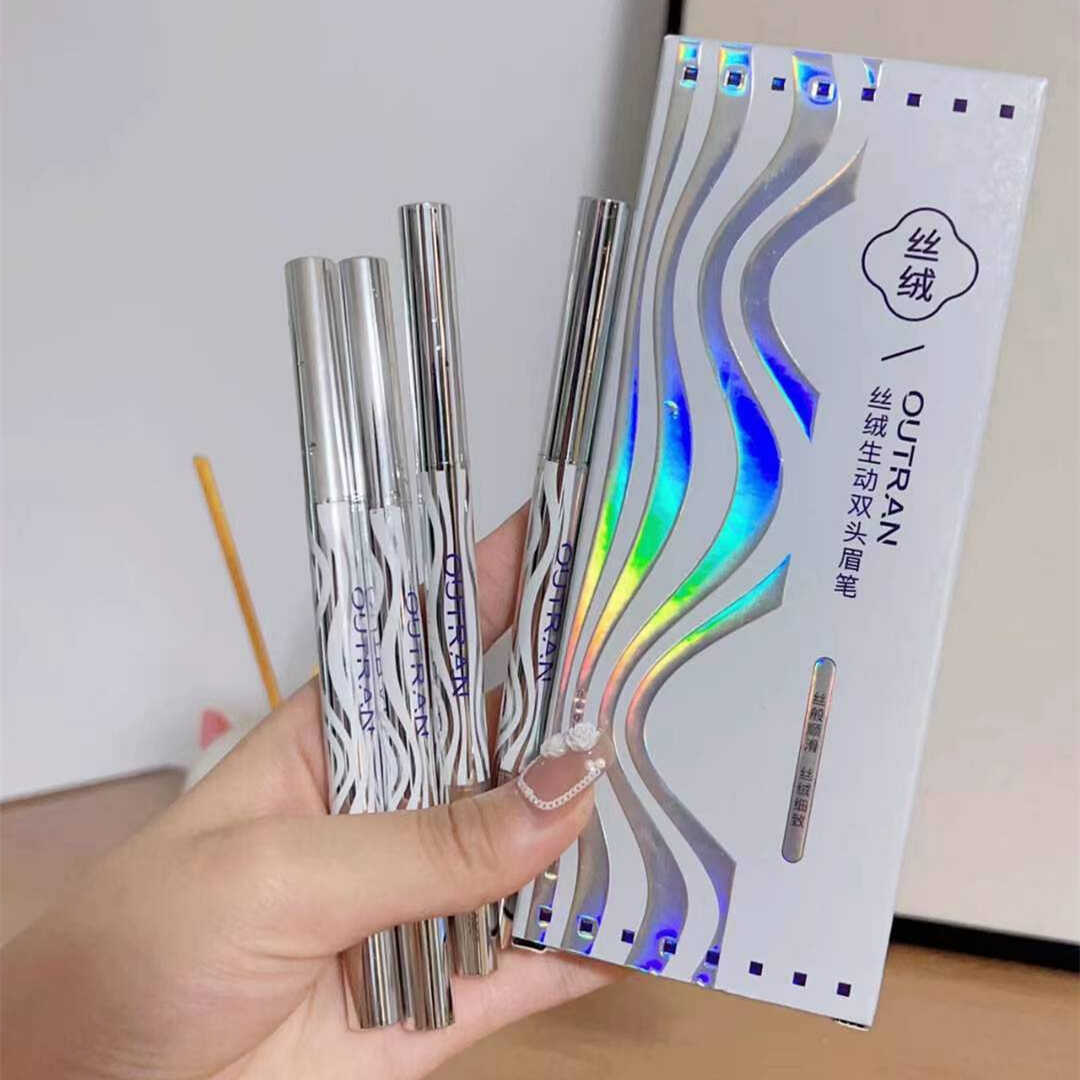OUTRAN欧特兰丝绒生动双头眉笔带替换芯眉刷雾感自然防水防汗持久
