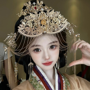 新款异域风亡国公主发凤冠头冠头饰古风额饰璎珞发链汉服配饰品女