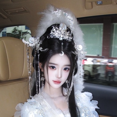 古装嫦娥发饰汉服配饰月神妆造