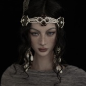 波西米亚民族风手工编织发饰异域祭司女巫额饰发箍发带眉心坠头饰