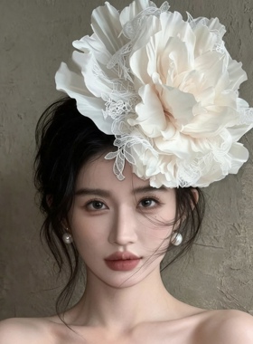 2026新款女新娘大花蕾丝花朵头饰