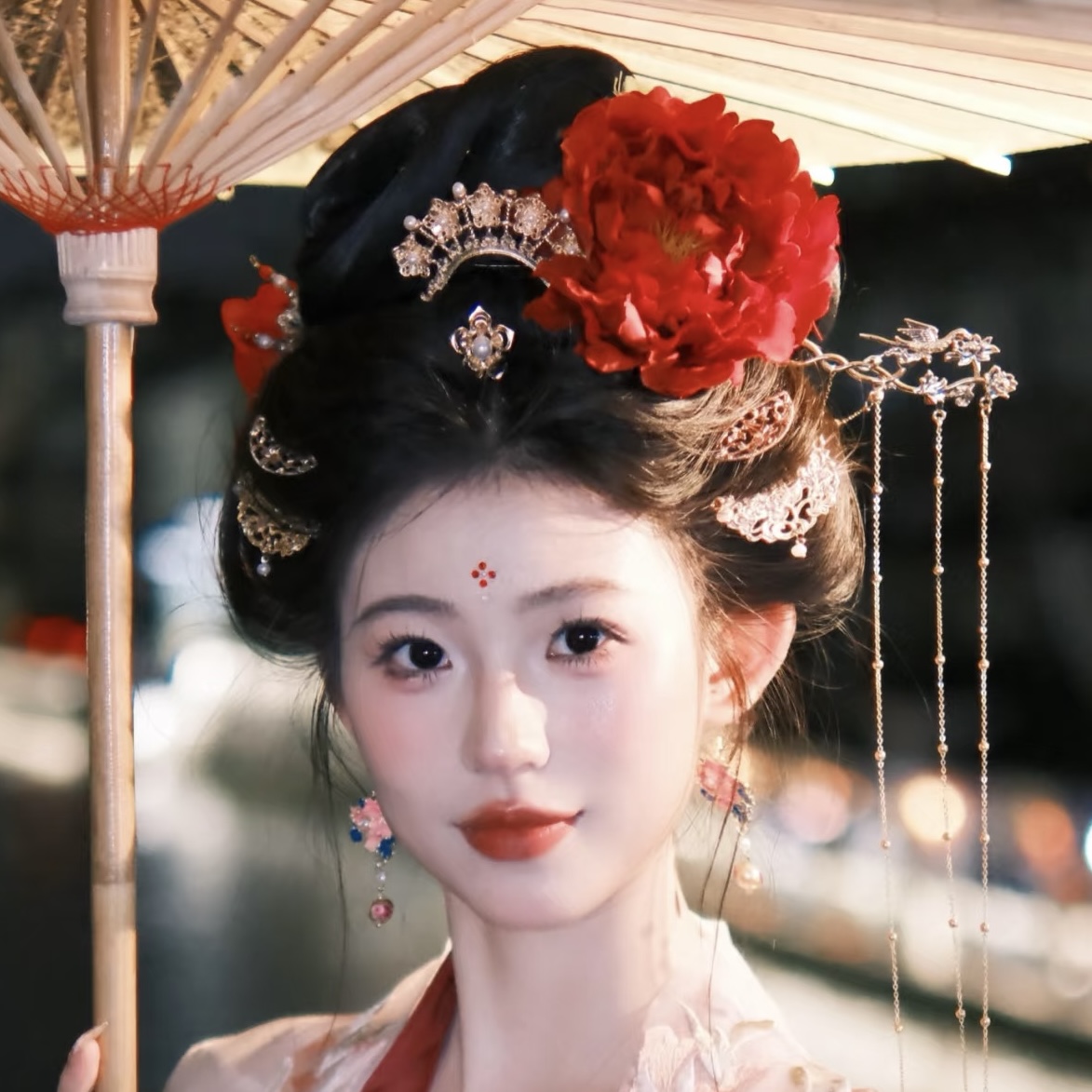 鞠婧祎同款月鳞绮纪发饰唐风发簪