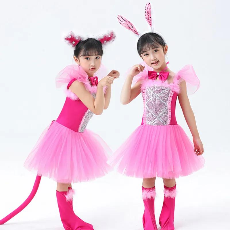 儿童兔子舞台剧演出服纱裙