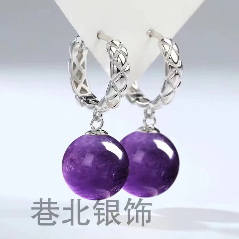 天然水晶耳环2024年新款爆款925银999足银高级感耳饰气质耳坠女