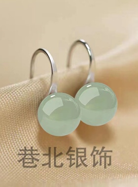 气质高跟鞋耳环和田玉朱砂玛瑙S925纯银耳坠简约时尚高级感耳饰女