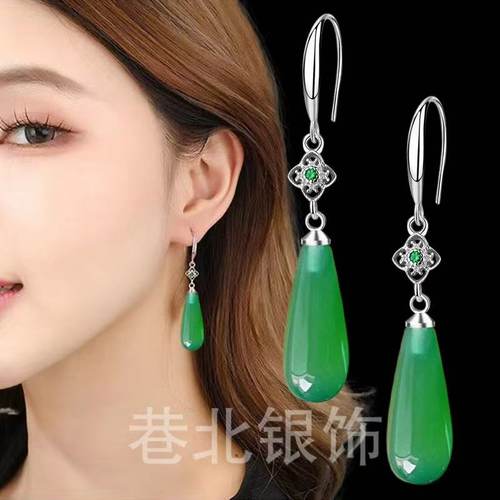 天然玛瑙耳环气质时尚新款爆款高级感上档次s925纯银防过敏耳坠