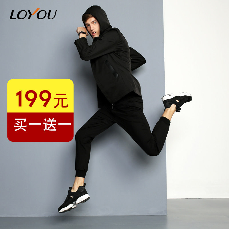 LOYOU男夏純色跑步修身束腳褲時尚青年英倫運動休閑褲九分小腳褲在類目 男裝, 休閒褲中 - 來自Buy2taobao.com提供專業的淘寶代購服務