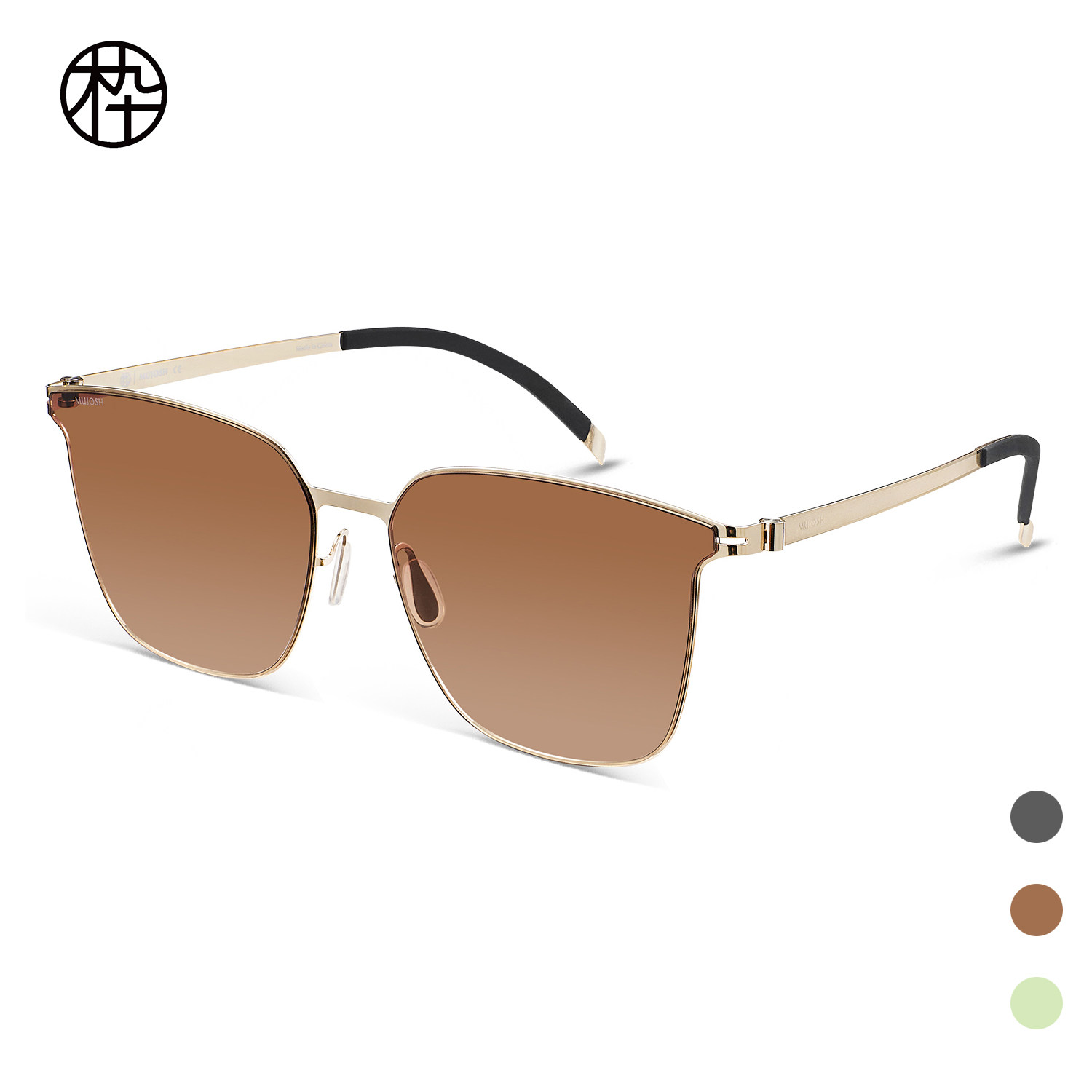 木九十专柜正品MJ11SN1502时尚方形轻薄太阳镜细薄金属框造型酷