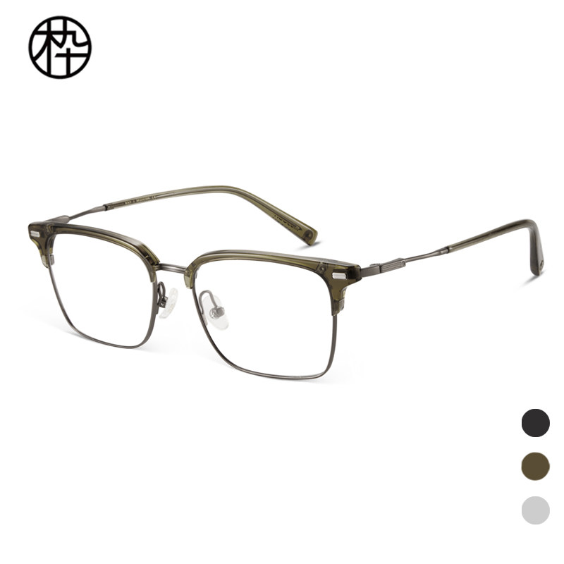 木九十眼镜框MJ101FK045金属板材半框眼镜架时尚男士斯文造型商务,ZIPPO/瑞士军刀/眼镜,眼镜架,淘宝优惠券,粉丝福利购,淘宝优惠卷