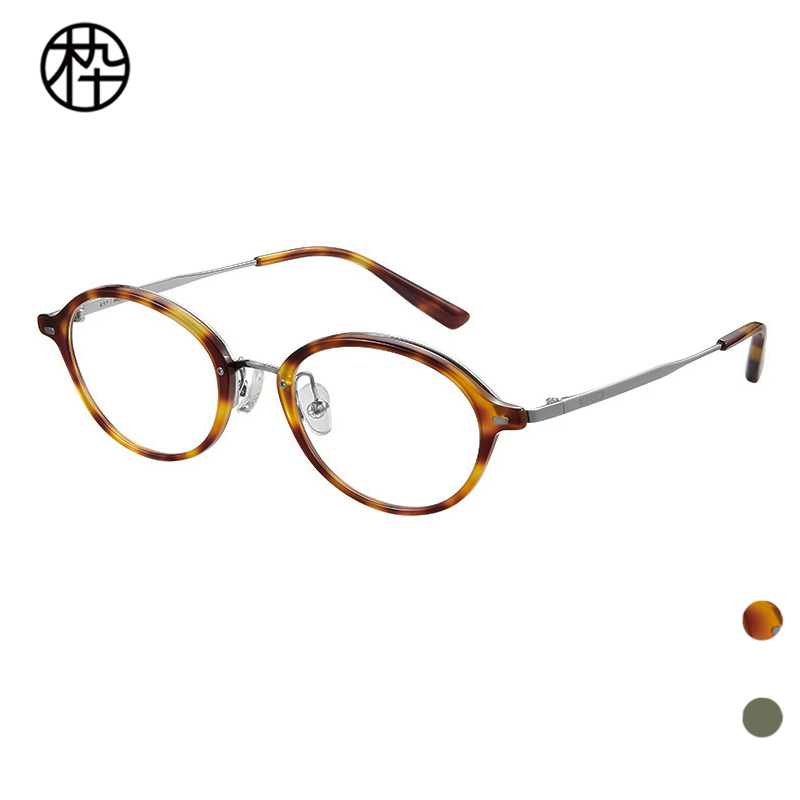 木九十眼镜框MJ12FM1149男女小扁框椭圆造型眼镜框架复古流行潮流