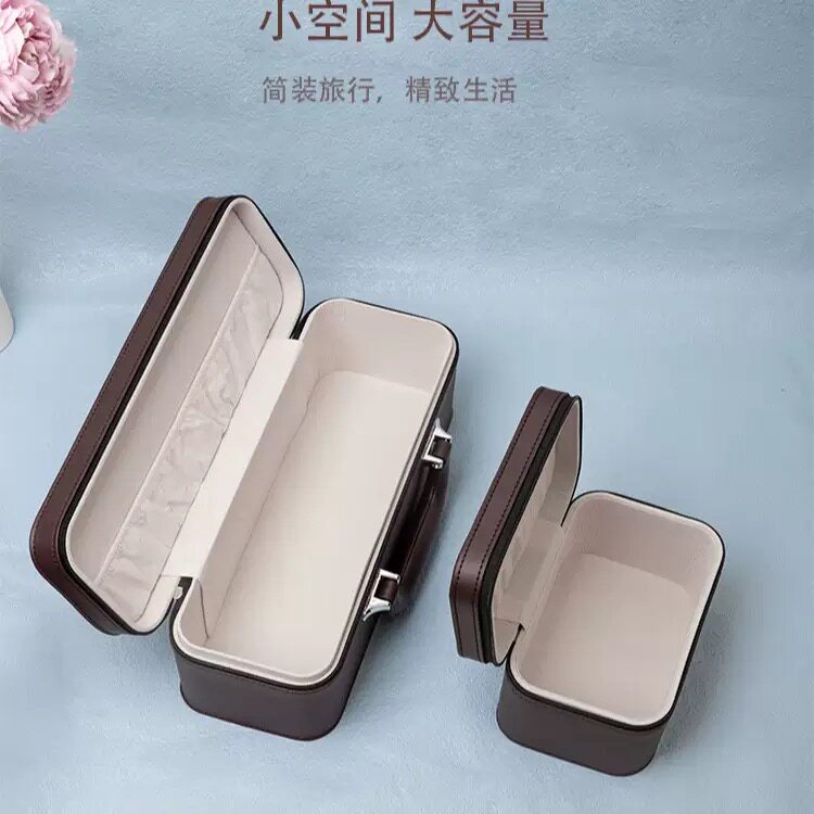 珠宝文玩佛珠手链手串收纳展示便携拉链皮质首饰盒手提箱送人礼盒图片