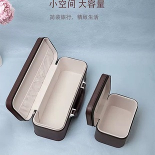 珠宝文玩佛珠手链手串收纳展示便携拉链皮质首饰盒手提箱送人礼盒