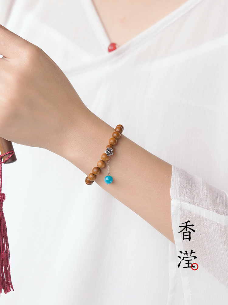 DALONG [XIANGYING] 원래 디자인 LAOSHAN 백단 팔찌 백단 액세서리 문학 장난감 묵주 팔찌 여성을위한
