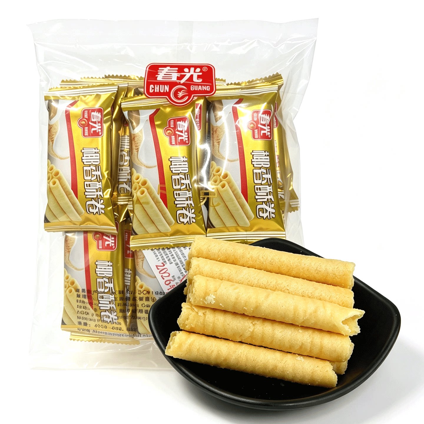 春光食品海南特产椰奶蛋卷夹心饼干椰香酥卷椰香酥饼散装椰子