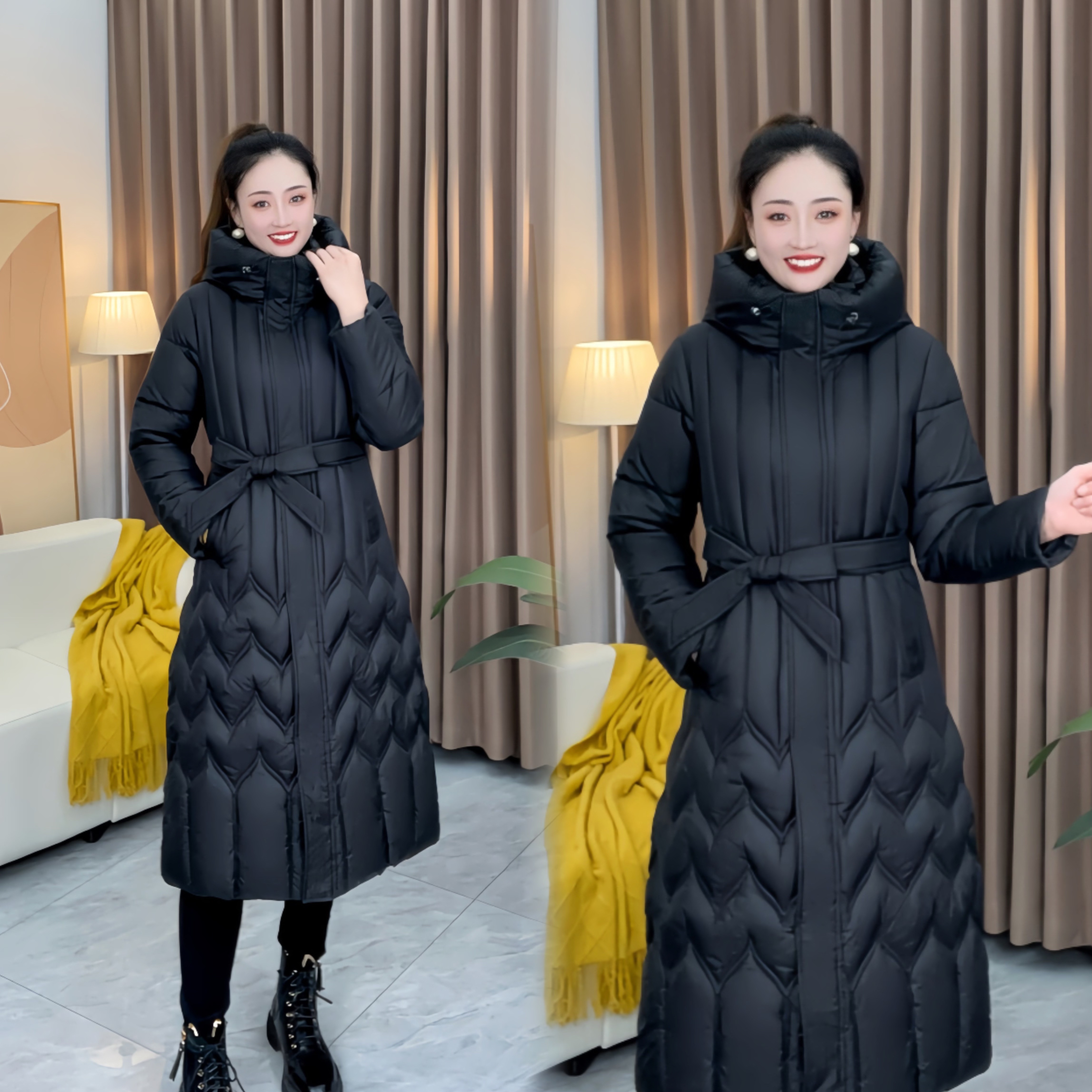 中长款棉服加厚保暖冬季外套显瘦过膝棉衣时尚洋气大码韩版棉袄女