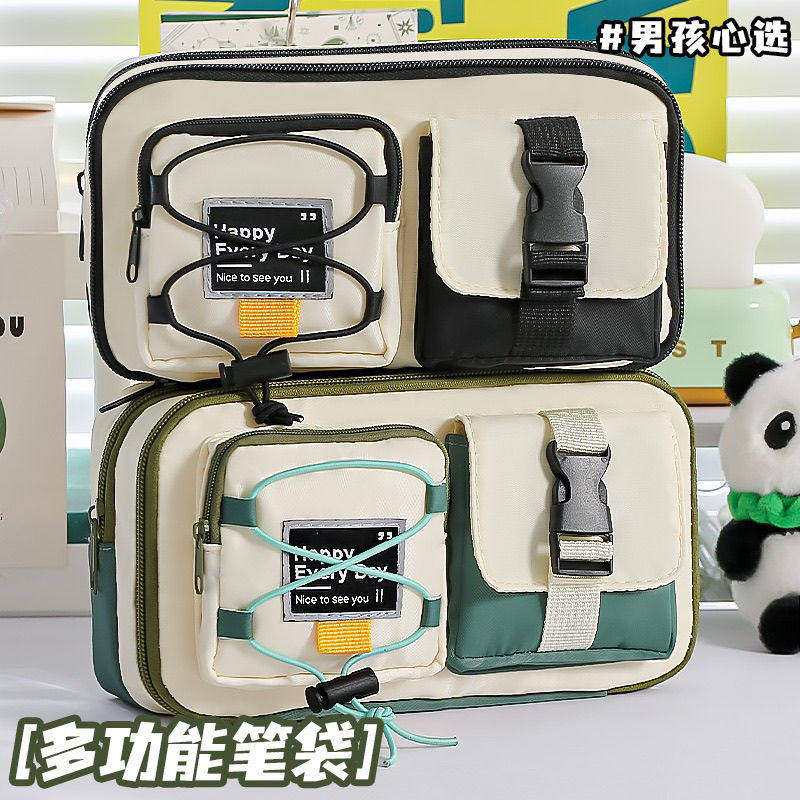 高颜值工装笔袋男生简约文具铅笔盒男孩小学生冷门日系小众不撞款,文具电教/文化用品/商务用品,笔袋,淘宝优惠券,粉丝福利购,淘宝优惠卷