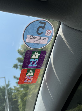 瑞士高速年票德车环保标贴纸过期外国汽车年检年票贴纸装饰6653