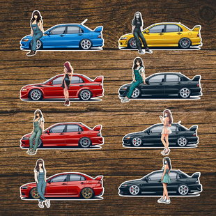 定制贴纸适用三菱经典传奇 Lancer Evolution汽车侧面贴纸 7163