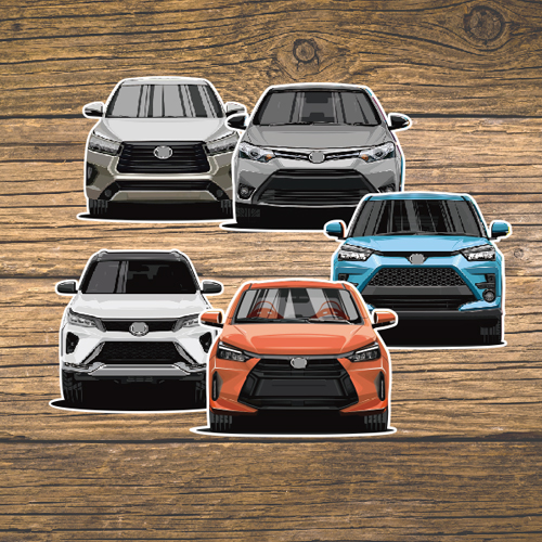 适用于丰田Innova-Vios-Fortuner-Raize WIGO 汽车反光车贴7218