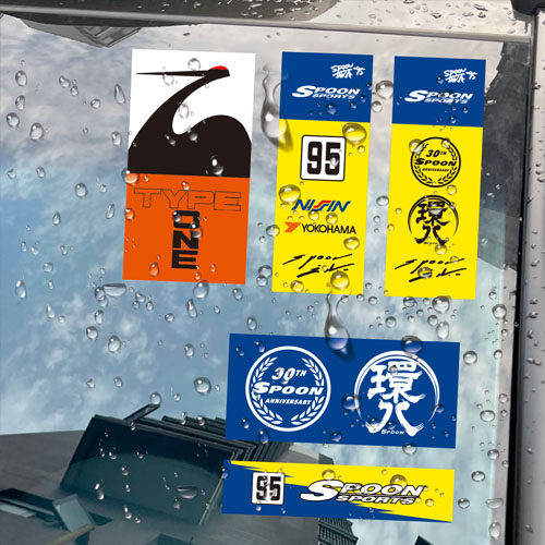 汉魂贴纸适用于汽车改装品牌logo大阪jdm车贴spoon静电贴 5603