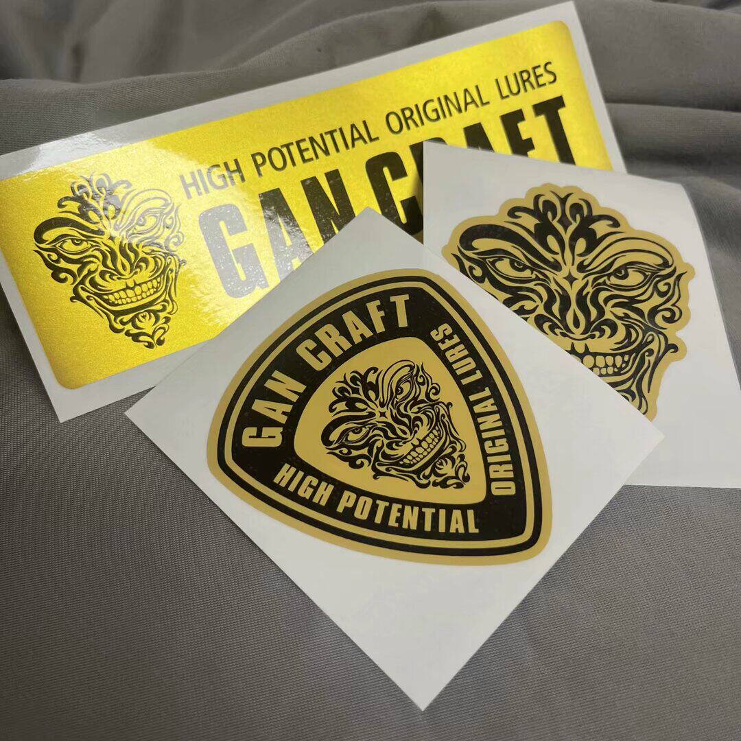 汉魂贴纸适用于GAN CRAFT 钓鱼LOGO贴纸路亚渔具定制金色贴纸7453