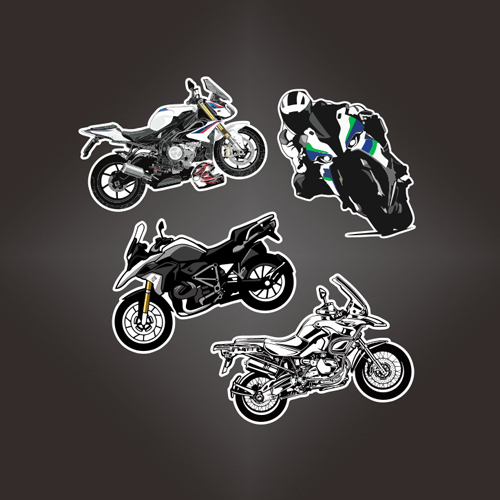 汉魂贴纸适用于宝马GS R 1200 GSA125摩托车卡通头盔反光贴纸7091