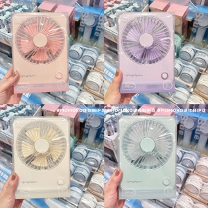 miniso名创优品马卡龙色系可折叠桌面风扇办公室静音便携手持风扇