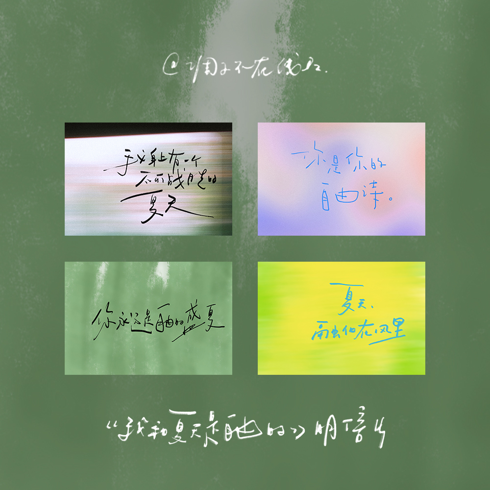 调子原创「我和夏天都是自由的」 小众明信片