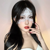 万圣节蒙面化妆舞会半脸面具cos性感蕾丝镂空遮面禁欲系眼罩头饰