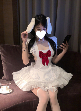 白色初恋~元气甜妹纯欲法式少女厨娘围裙蕾丝边cos洛丽塔女仆套装