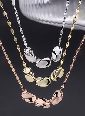 新款彩银S925纯银三生三世项链女豆豆个性足银轻奢锁骨链女友礼物