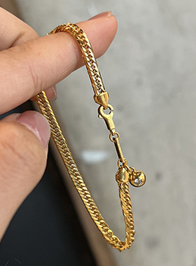 v金材质不掉色小圆珠手链2024新潮个性高颜值设计轻奢百搭饰品女