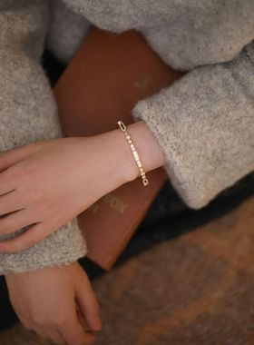 简约气质复古设计高级感百搭精致纯银镀金手镯子女秋冬《协奏曲》