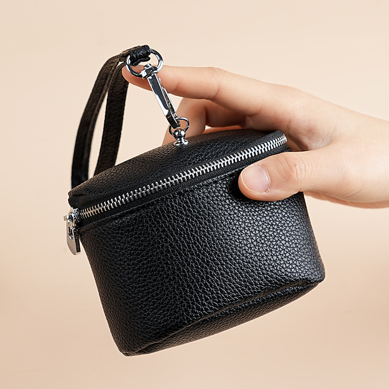 迷你钥匙包小众零钱包女短款韩版荔枝纹钱包随身便携口红耳机包