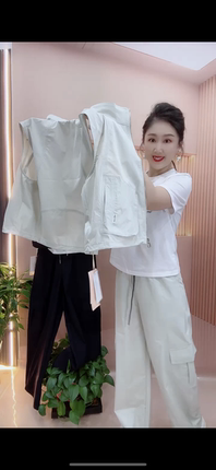 时尚气质夏季显瘦2026休闲新款女百搭套装短袖修身马甲三件套上衣