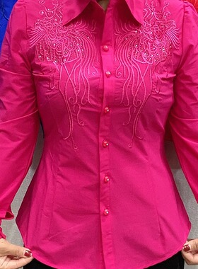 2026春秋新款中年翻领衬衫长袖上衣修身气质大码女装打底洋气小衫