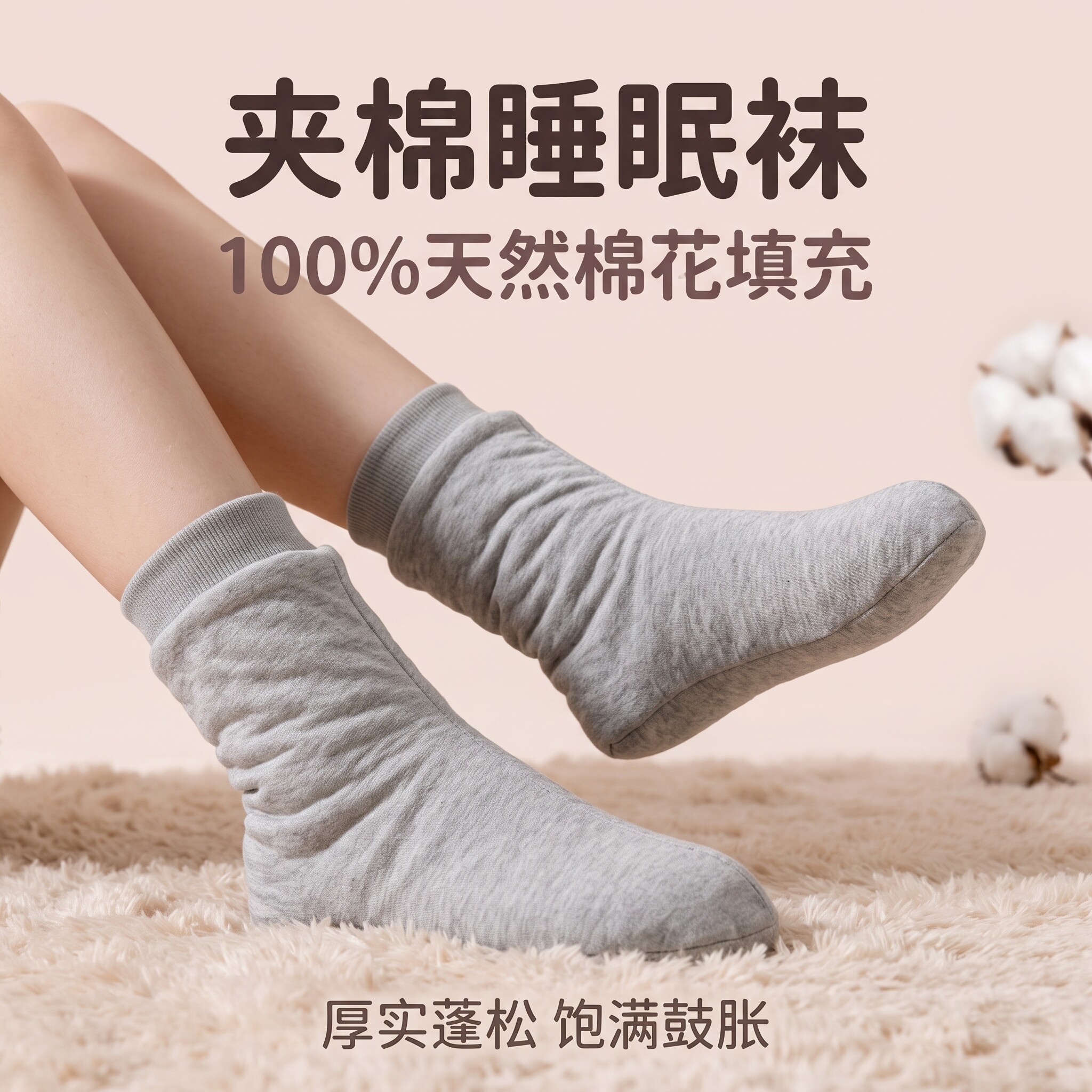 夏季空调保暖袜棉花袜