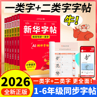 新华字帖小学生字帖字典2026语文一年级下册字帖同步练字帖二三四五六一类字二类字人教版寒假衔接硬笔书法临摹描红练字本每日一练