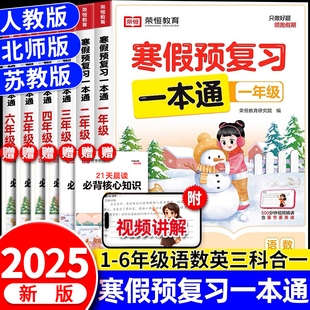 2025新版 阅读口算专项训天天练习册题资料书 荣恒寒假预复习一本通一二年级三四五六年级上下册语文数学英语衔接寒假作业人教北师版
