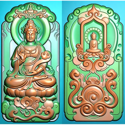 新款观音佛正装仿古牌