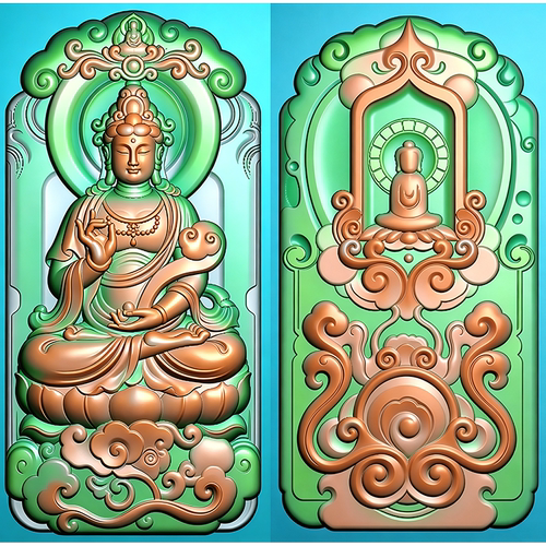 新款观音佛正装仿古牌