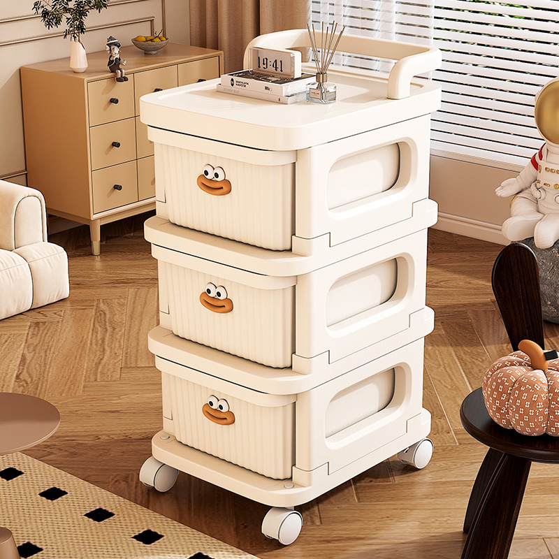零食置物架小推车客厅落地抽屉式多层收纳柜家用小型可移动零食架