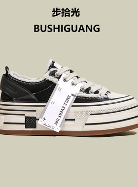 小个子厚底增高帆布鞋女2026春季新款松糕底小白鞋乞丐鞋休闲板鞋