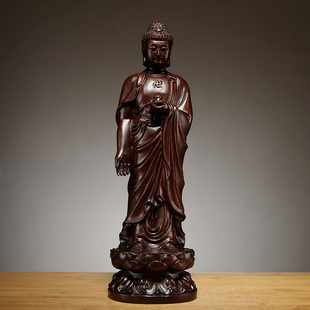 黑檀木雕刻大日如来佛祖释迦摩尼牟尼佛像摆件家居玄关红木工艺品