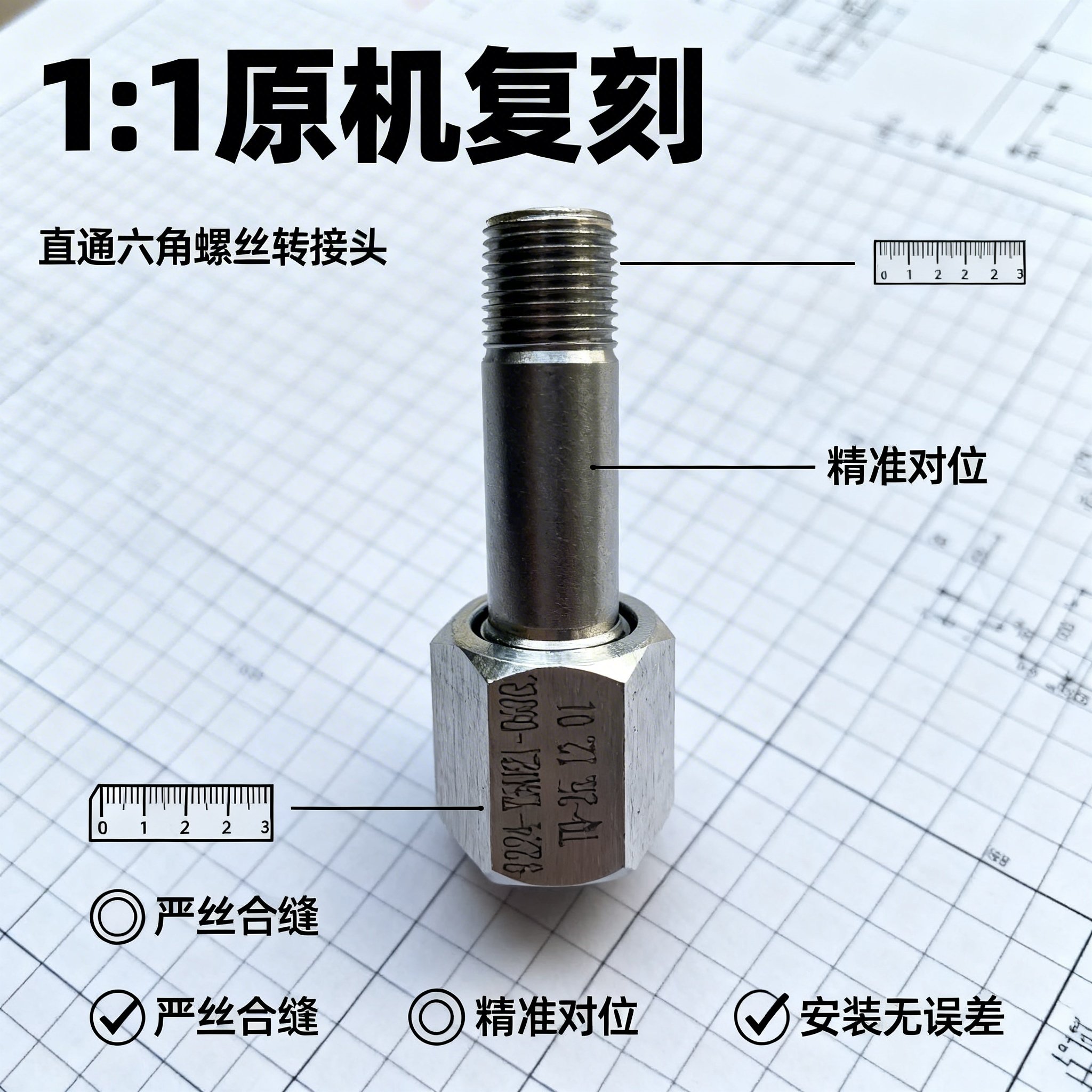 走心机津上五代机BO12/BO20前方排出六角螺丝高压油转接头