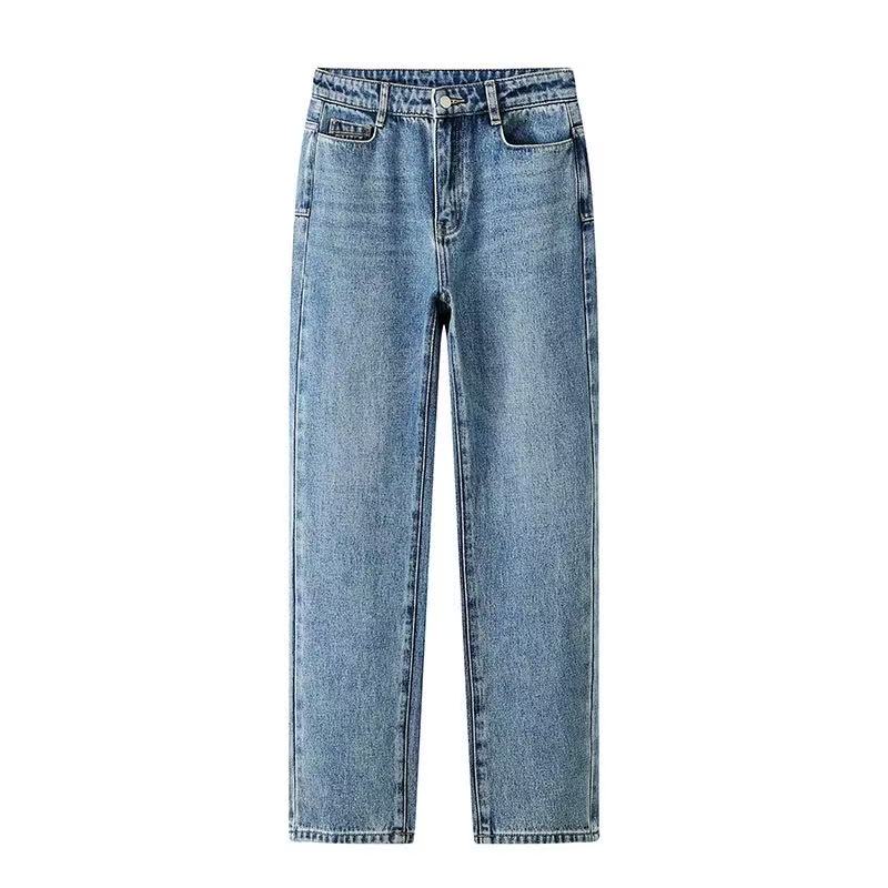 CHAONING清仓2025春新款时尚百搭宽松高腰显瘦直筒水洗牛仔裤女