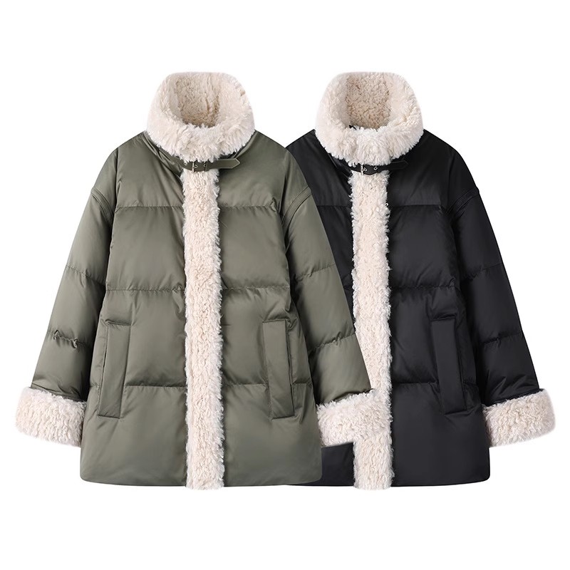 简约百搭设计感毛领气质羽绒服女