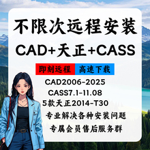 三生软件铺cad+天正+cass不限次远程安装软件服务支持win版本自选